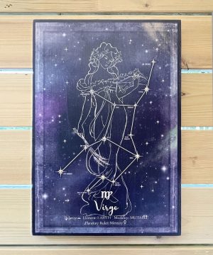 virgo / star constellation, blue background